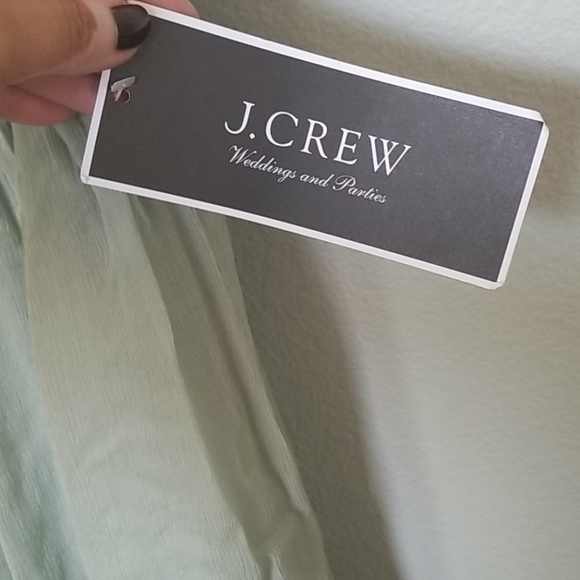 J.Crew NWT Romantic Dusty Shale Clara Illusion Chiffon Sleeveless Dress size 8 - Picture 4 of 9